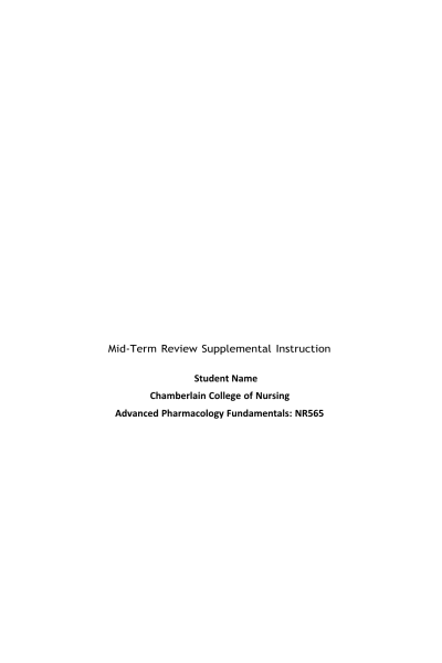 NR 565 Week 4 Mid-Term Review Supplemental Instruction