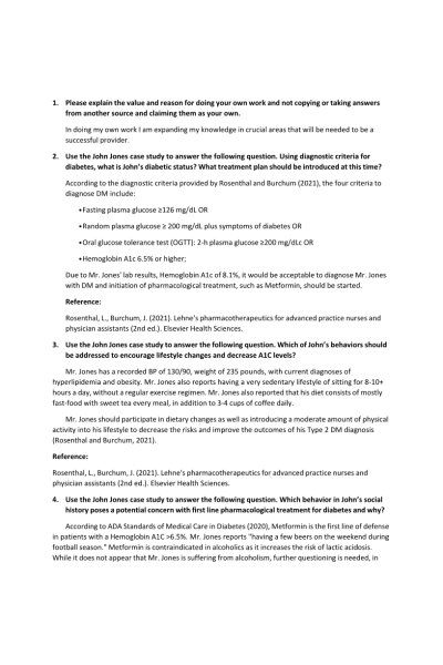 NR 565 Week 5 Assignment; Endocrine System Case Study
