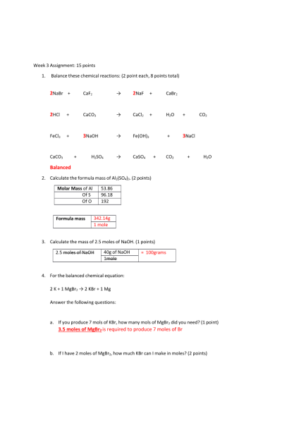CHEM 120 Week 3 Assignment (14 points)