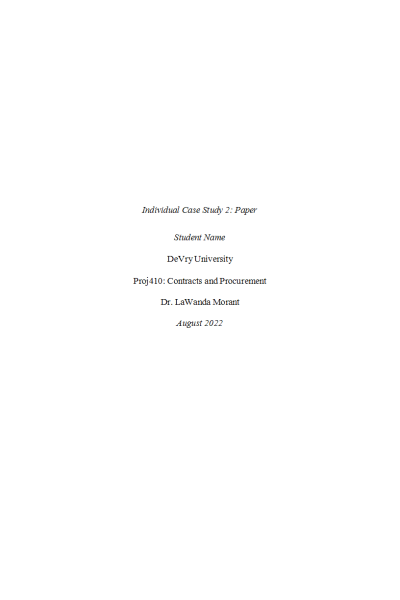 PROJ 410 Week 6 Individual Case Study 2 (individual project paper)