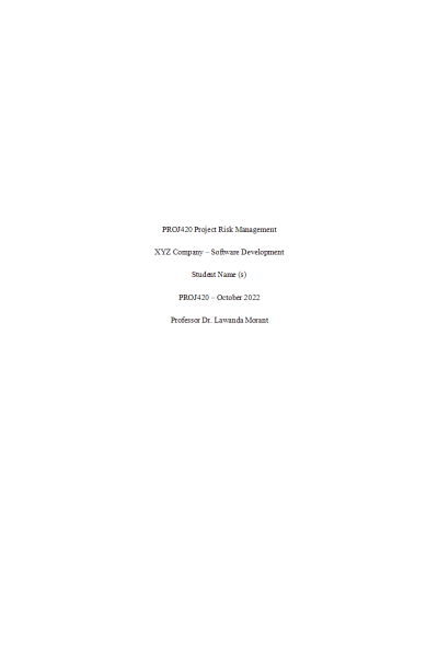 PROJ 420 Team Case Study Assignment