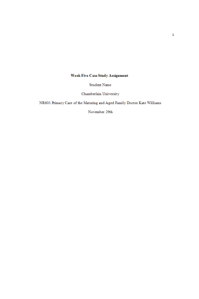 NR 601 Week 5 Case Study Assignment; Type 2 Diabetes Mellitus - Mr. Dalen Grayson Alba, a 54-year-old male