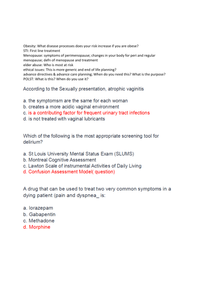 NR 601 Week 8 Final Exam Study Questions