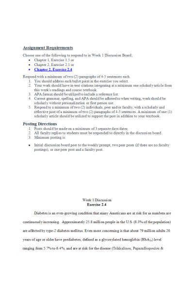 NR 503 Week 1 Discussion; Exercise and Discussion Questions from Curley Textbook Chapter 2, Exercise 2