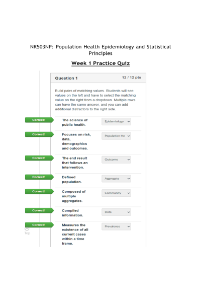 NR 503 Week 1 Quiz; Practice Quiz (July Submission)