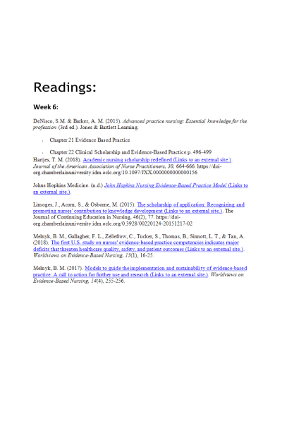 NR 500NP Week 6 Reading