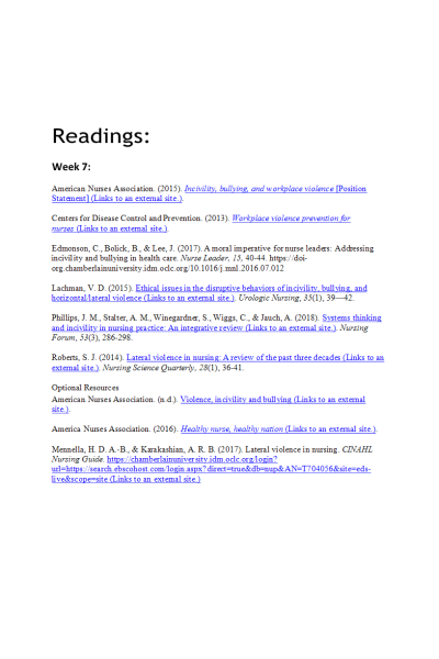 NR 500NP Week 7 Reading