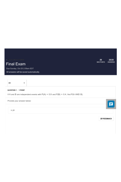 MATH 399N Week 8 Knewton Final Exam (25 Questions)
