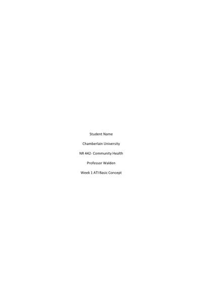 NR 442 Week 1 Active Learning Template; Basic Concept (Levels of Prevention)