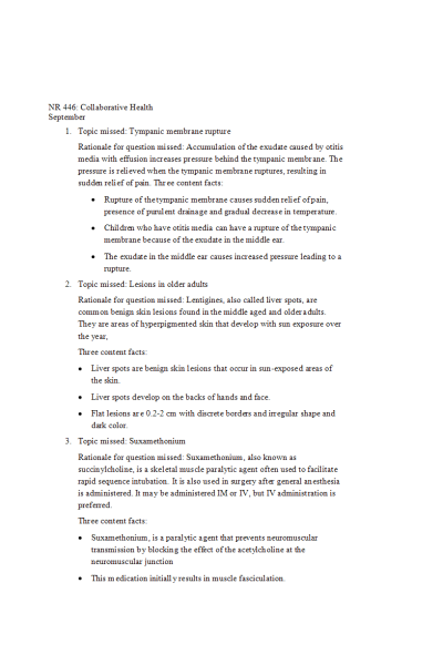 NR 446 Week 3 Board Vitals; Question Report