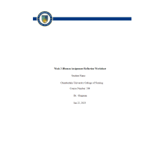 NR 509 Week 2 iHuman Assignment Reflection Worksheet