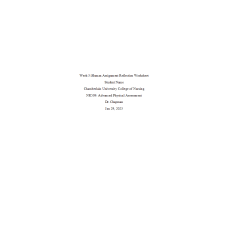 NR 509 Week 3 iHuman Assignment Reflection Worksheet