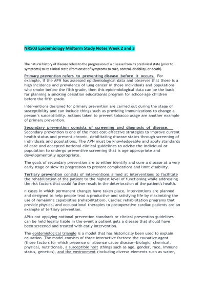NR 503 Week 4 Midterm Study Notes; Week 2 and 3