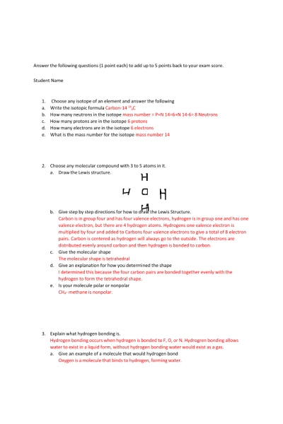 CHEM 120 Week 3 Exam 1