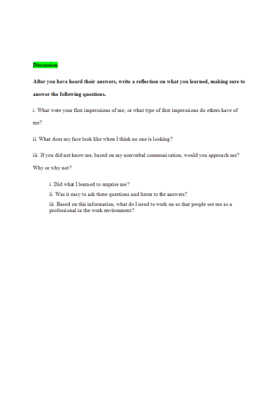 NR 103 Week 5 Small Group Discussion