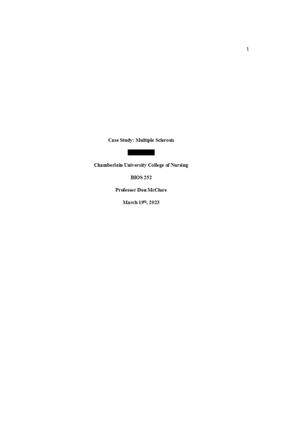 BIOS 252 Week 2 Case Study; Multiple Sclerosis