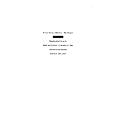 ETHC 445N Week 7 Course Project Milestone - Final Paper