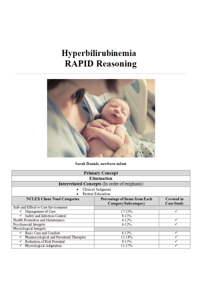 NR 327 Case Study Hyperbilirubinemia RAPID Reasoning