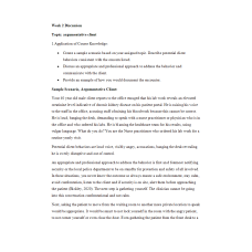 NR 509 Week 2 Discussion; Topic - argumentative client