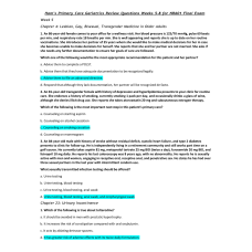 NR 601 Week 8 Final Exam Review Questions Weeks 5-8 from Ham's Primary Care Geriatrics