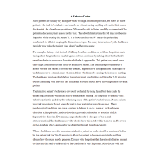 NR 509 Week 2 Discussion; Client Challenges - A Talkative Patient