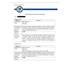 NR 601 Week 2 Assignment; Pulmonary Function Test Worksheet