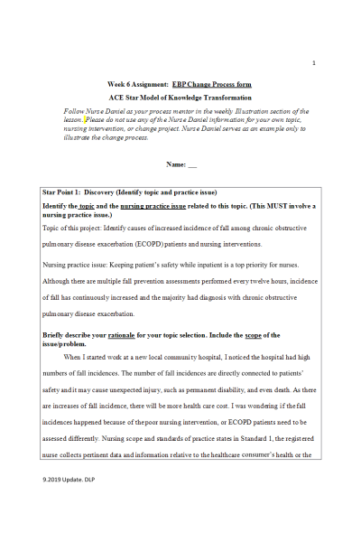 ebp change process assignment