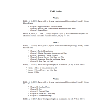 NR 509 Weekly Readings Week 1 - 8