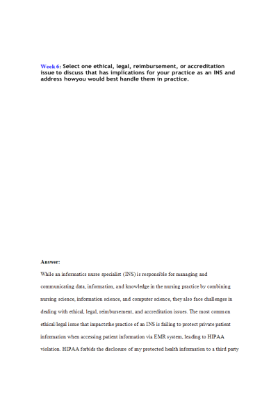NR 541 Week 6 Discussion Question