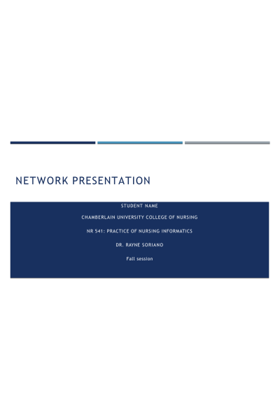 NR 541 Week 7 Assignment; Network Presentation - Local Area Network (LAN)