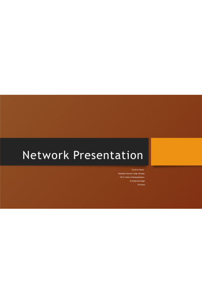 NR 541 Week 7 Assignment; Network Presentation