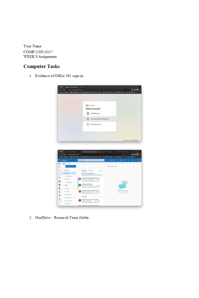 COMP 150 Week 8 Assignment; Online Collaboration