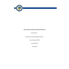 NR 509 Week 2 iHuman Assignment Reflection Worksheet