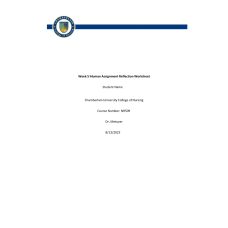 NR 509 Week 5 iHuman Assignment Reflection Worksheet