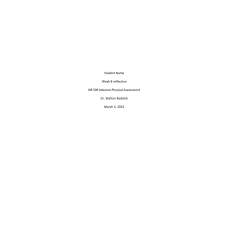 NR 509 Week 8 Reflection