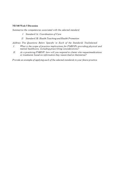 NR 548 Week 5 Discussion: Reflection on Learning