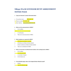 NR 351 Week 2 Scavenger Hunt Assignment Results (Quiz Score; 200 out of 200)