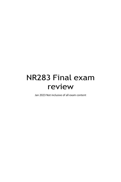 NR 283 Week 8 Final Exam Review