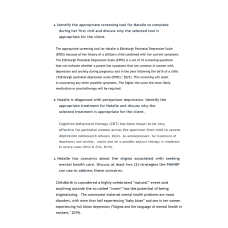 NR 606 Week 2 Discussion: Maternal Mental Health Disorders (MMHDs)