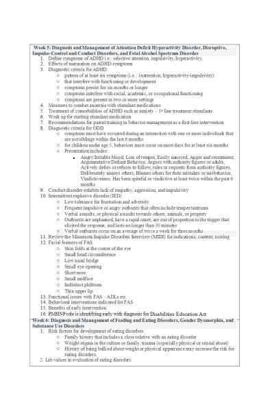NR 606 Week 8 Final Exam Review