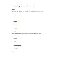 HIT 205 Module 1 Diagnosis Term Review (Graded)