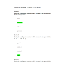 HIT 205 Module 2 Diagnosis Term Review (Graded)