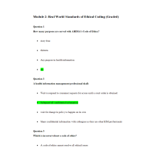 HIT 205 Module 2 Real World Standards of Ethical Coding (Graded)