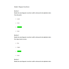 HIT 205 Module 3 Diagnosis Term Review