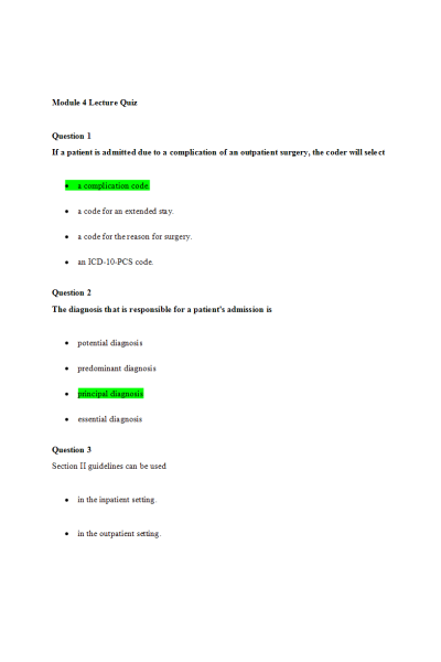 HIT 205 Module 4 Lecture Quiz
