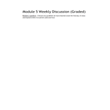 HIT 205 Module 5 Weekly Discussion