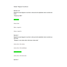 HIT 205 Module 7 Diagnosis Term Review