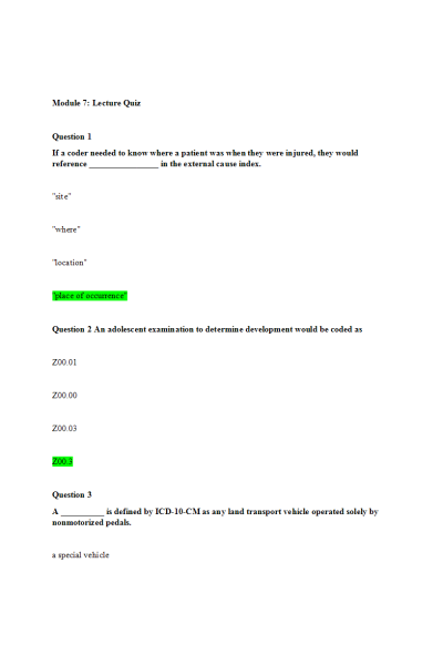HIT 205 Module 7 Lecture Quiz