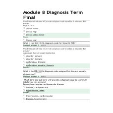 HIT 205 Module 8 Diagnosis Term Final