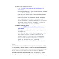 NR 601 Week 1 Discussion; Demographic Data - Santa Cruz County, California